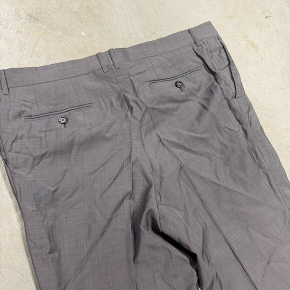 Mattarazi Dress Pants Super 160s Wool Trousers Grey Birdseye 38x30 - Picture 9 of 10